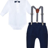 Baby Boys' Gentelman Clothes - Romper + Pants + Suspender - Newborn Outfit LILAX