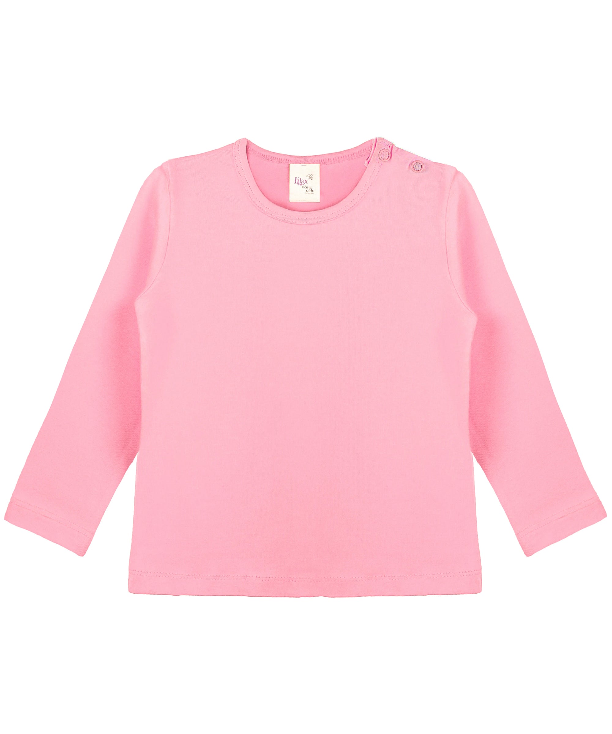 Girls cotton basic solid crewneck long sleeve t-shirt; perfect for baby girl clothes & christmas gift ideas