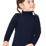 Girls' Solid Cotton Shirt Basic Long Sleeve Turtleneck T-Shirt / 5 to 8 Years LILAX