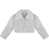 Little Girls' Faux Fur Jacket -  Button Closure Cozy Bolero Shrug LILAX