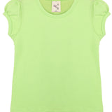 Girls' Basic Cotton T-Shirt  Short Puff Sleeve Crewneck / 11-12 Years LILAX