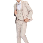 Little & Youth Boys Suit Set - Formal Jacket, Vest, Pants, Shirt, and Matching Bowtie - 5 Piece Ensemble LILAX