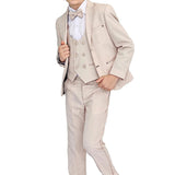 Little & Youth Boys Suit Set - Formal Jacket, Vest, Pants, Shirt, and Matching Bowtie - 5 Piece Ensemble LILAX