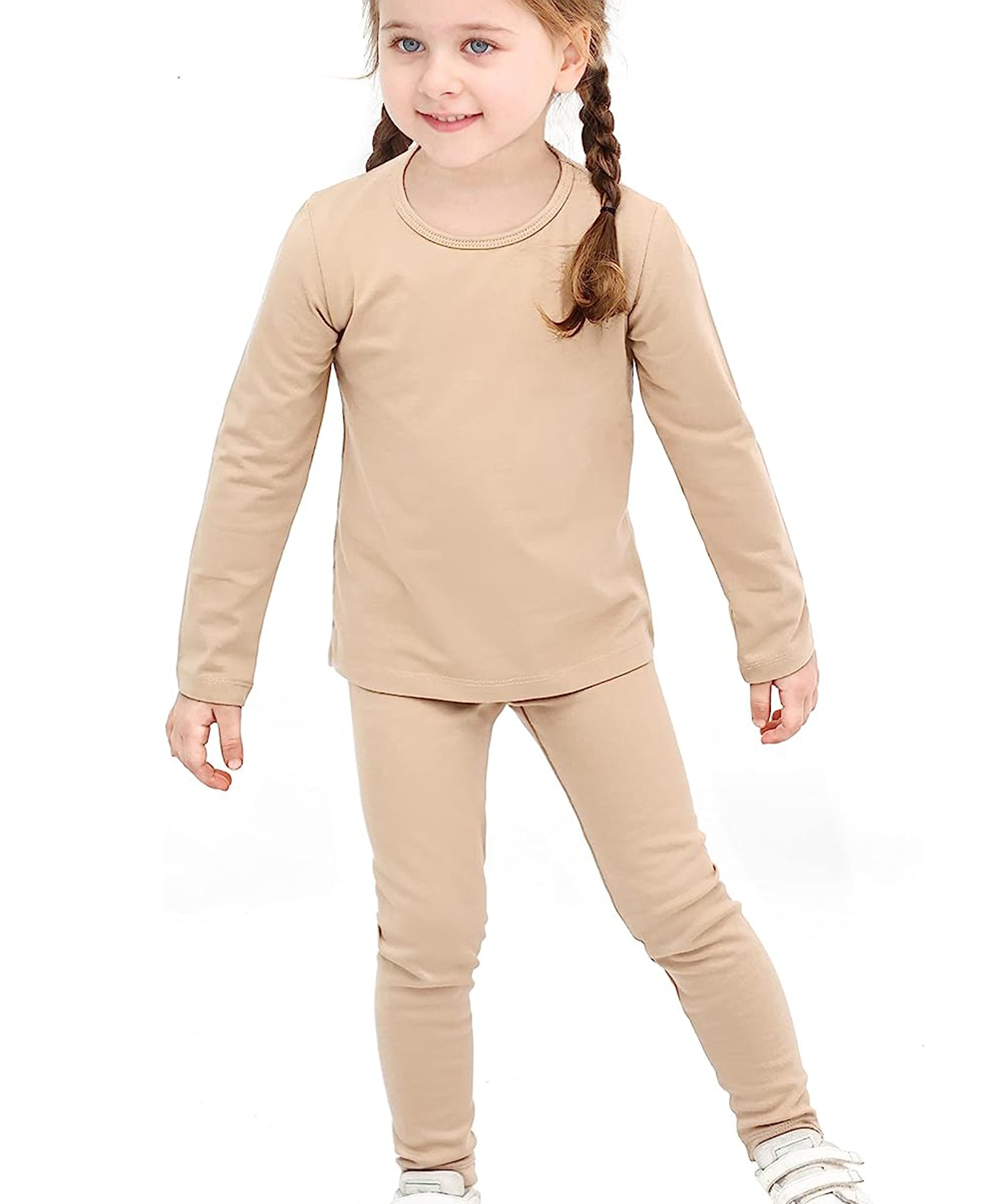 Girls cotton solid basic crewneck t-shirt and leggings set; perfect for baby girl clothes & christmas gift ideas  