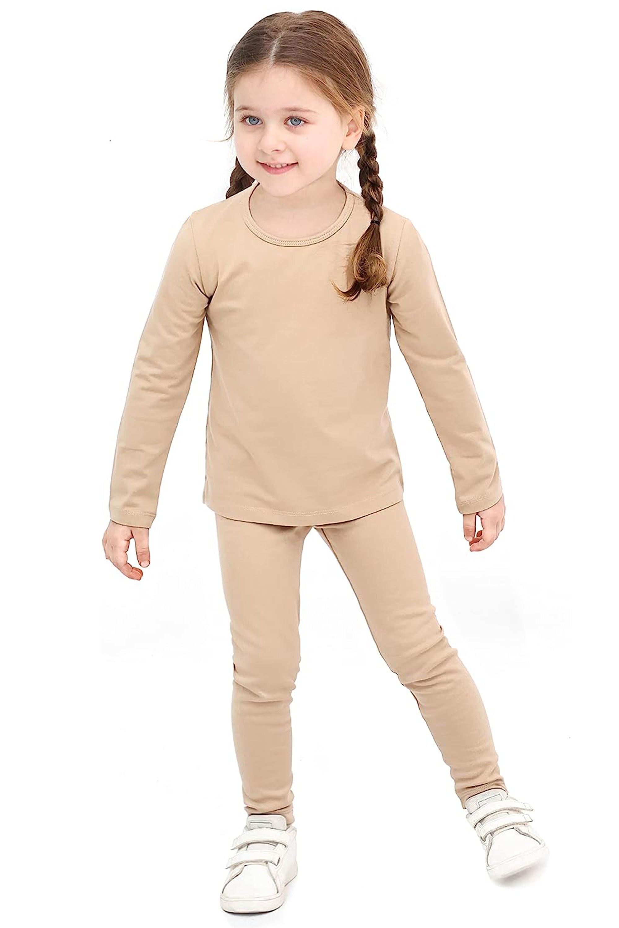 Girls cotton solid basic crewneck t-shirt and leggings set; perfect for baby girl clothes & christmas gift ideas