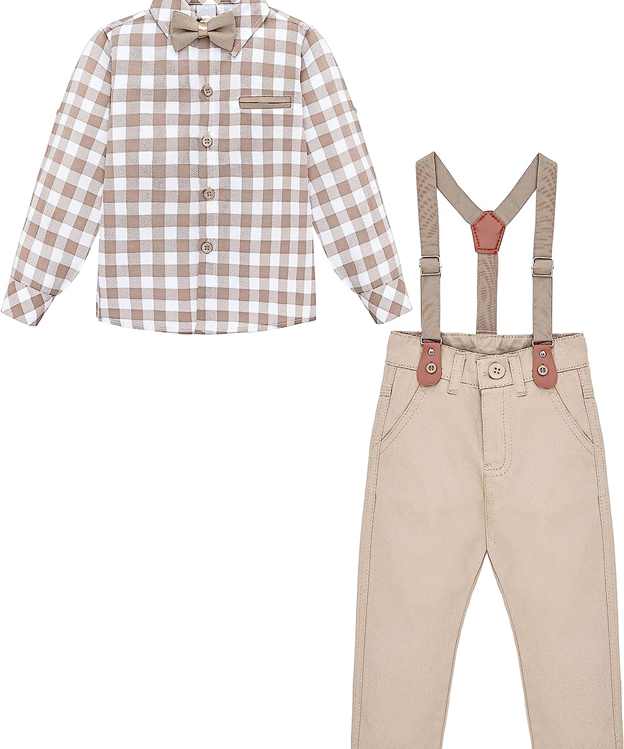 Boys cotton suit set with bodysuit with pants and suspender set; perfect for baby boy clothes & christmas gift ideas