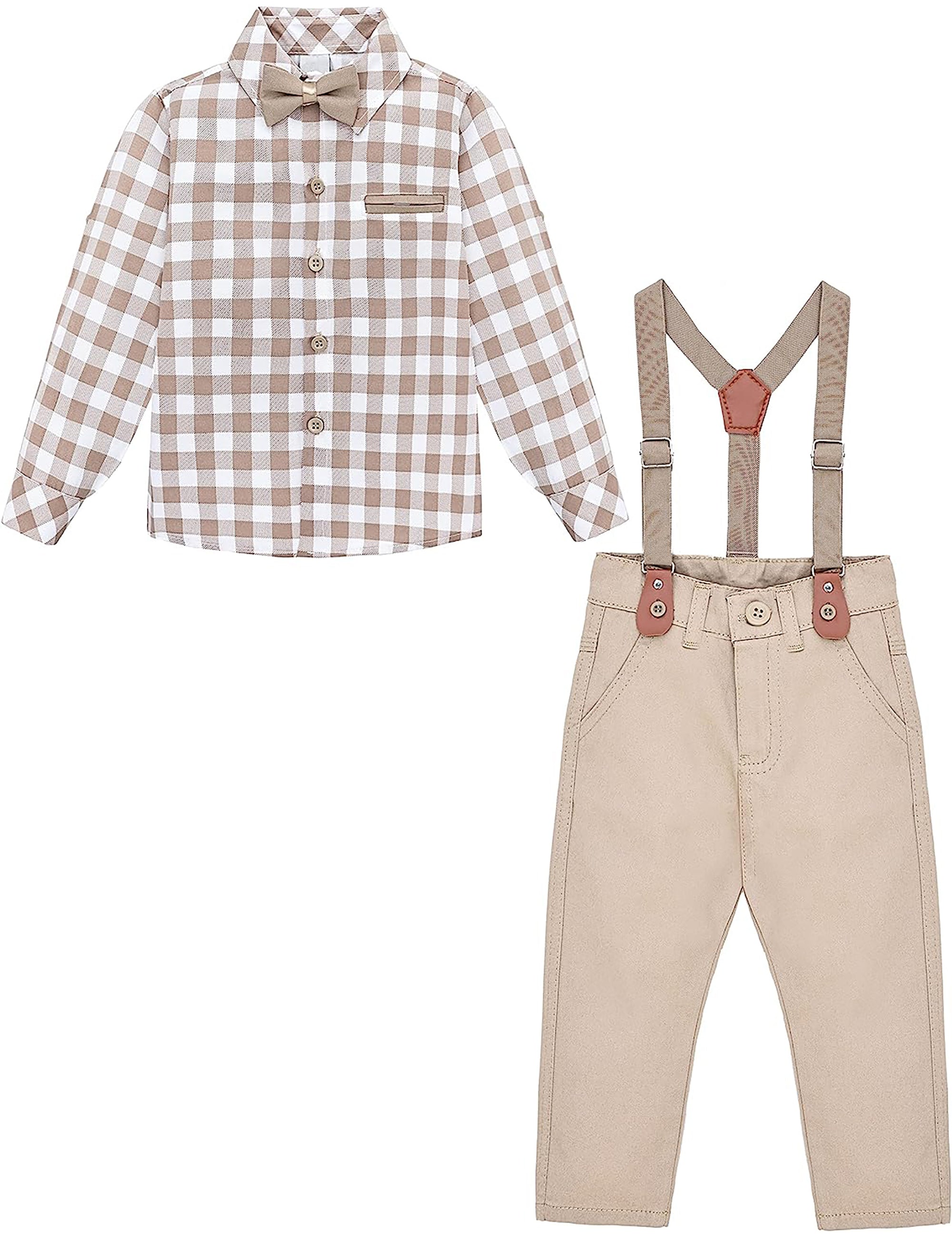 Boys cotton suit set with bodysuit with pants and suspender set; perfect for baby boy clothes & christmas gift ideas  