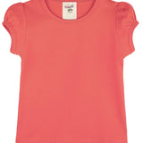 Girls' Basic Cotton T-Shirt  Short Puff Sleeve Crewneck / 11-12 Years LILAX