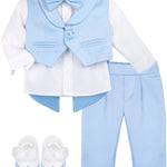 Stylish Infant Tuxedo Outfit with Gentleman Vest for Baby Boys - Complete 4-Piece Set LILAX