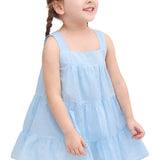 Baby girls layered cotton squareneck dress; perfect for baby girl clothes & christmas gift ideas