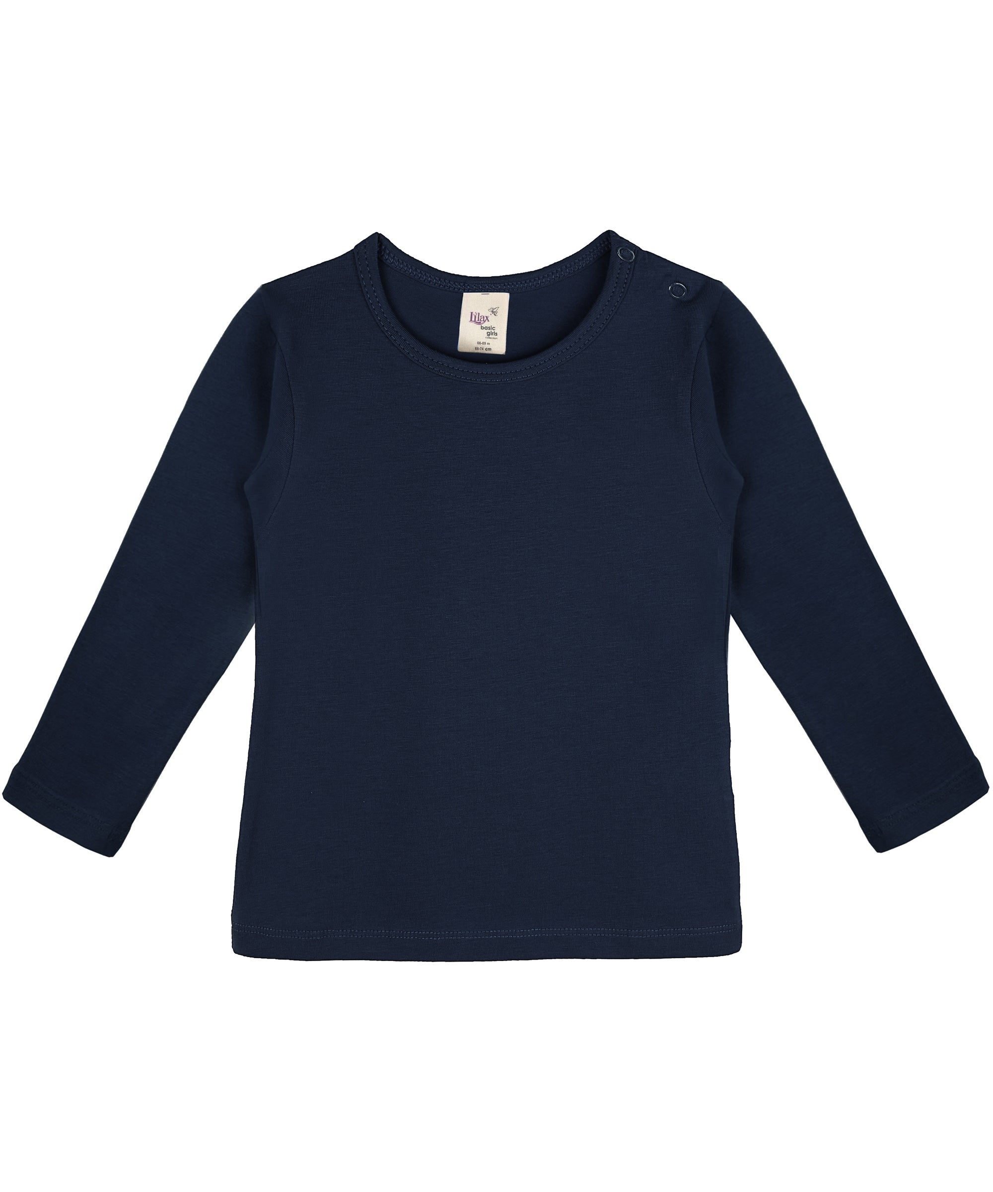 Girls cotton basic solid crewneck long sleeve t-shirt; perfect for baby girl clothes & christmas gift ideas