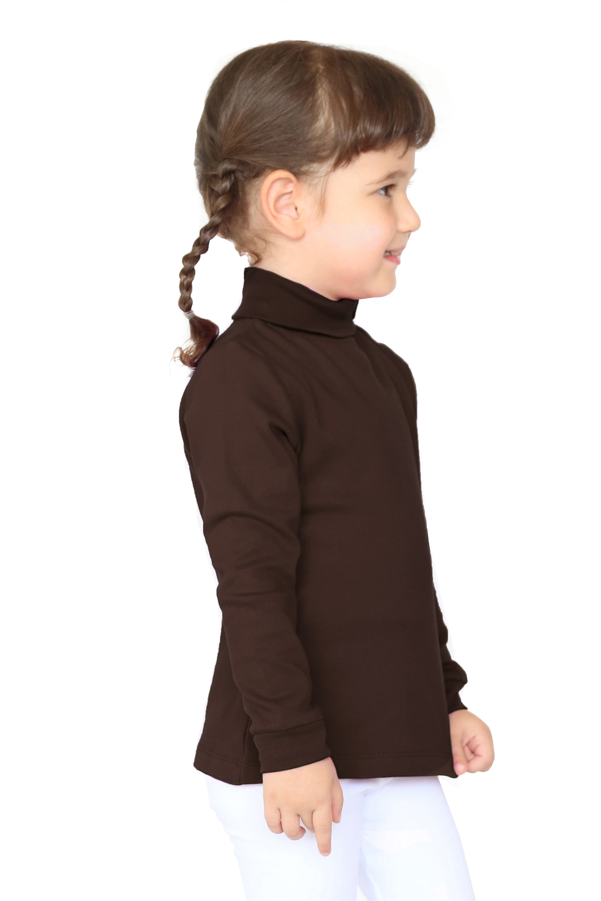 Girls' Solid Cotton Shirt Basic Long Sleeve Turtleneck T-Shirt / Toddler LILAX