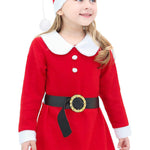 Little & Youth Girls' Christmas Santa Holiday Dress with Hat & Belt LILAX