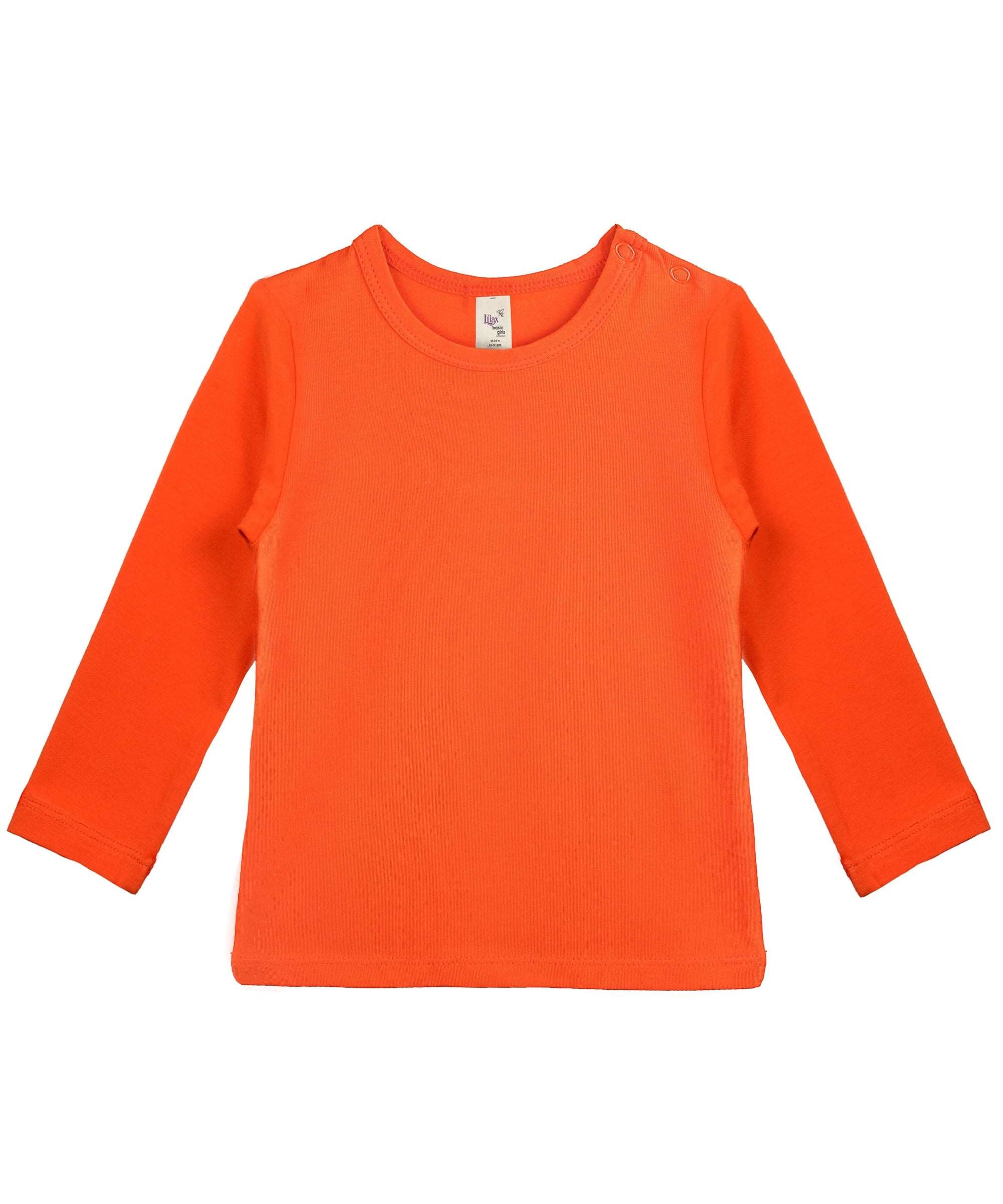 Girls cotton basic solid crewneck long sleeve t-shirt; perfect for baby girl clothes & christmas gift ideas