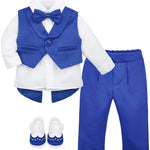 Stylish Infant Tuxedo Outfit with Gentleman Vest for Baby Boys - Complete 4-Piece Set LILAX