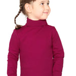 Girls' Solid Cotton Shirt Basic Long Sleeve Turtleneck T-Shirt / 9 to 12 Years LILAX