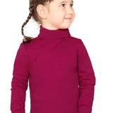 Girls' Solid Cotton Shirt Basic Long Sleeve Turtleneck T-Shirt / 9 to 12 Years LILAX