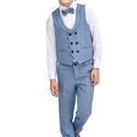 Little & Youth Boys Formal Suit Set Slim Fit Vest, White Dress Shirt, Dress Pants and Bowtie 4 Piece LILAX