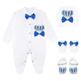 Gift Set for Newborn Baby Boy with Crown Jewels Layette 4 Piece LILAX