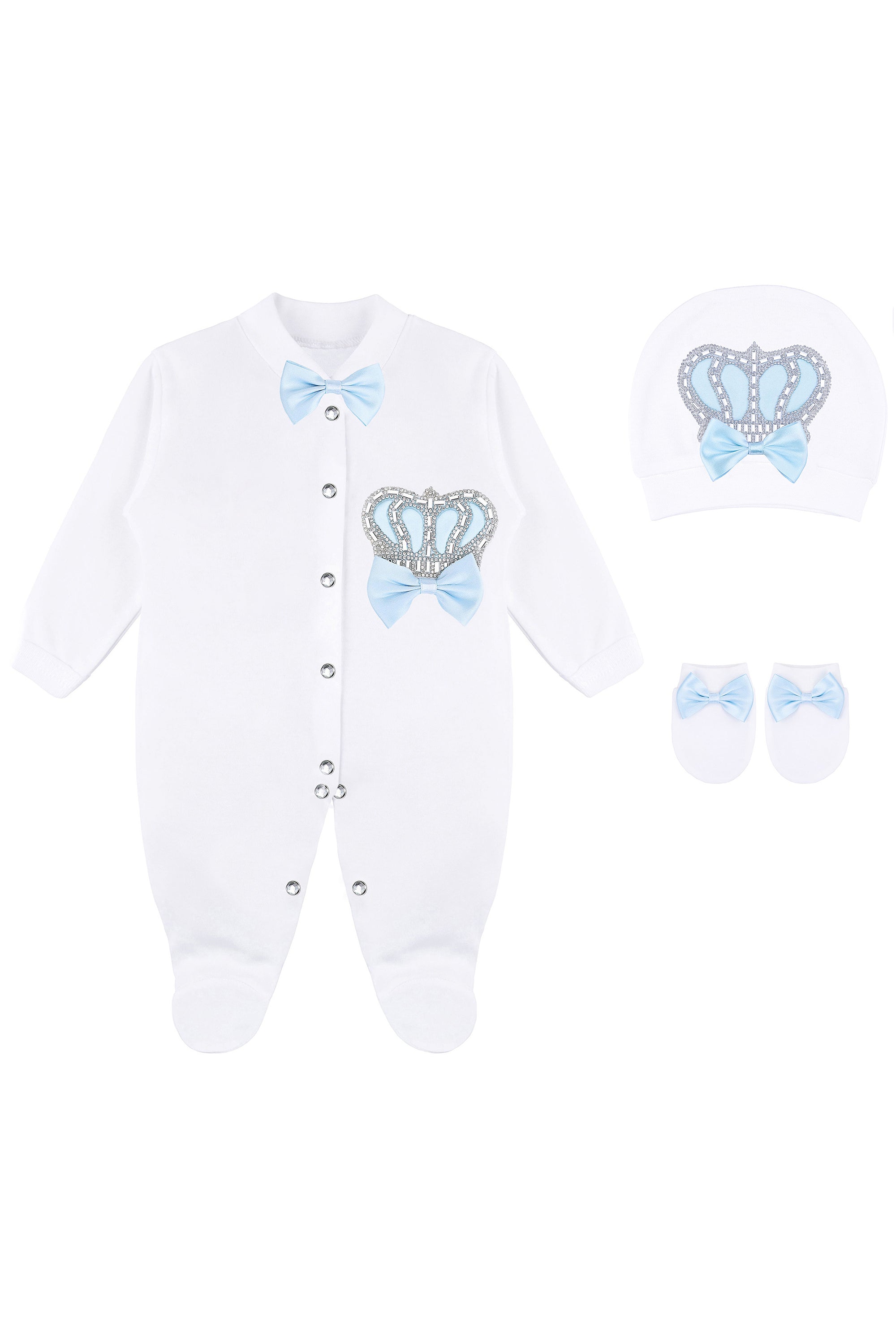 Crown Jewels Layette 3-Piece Gift Set for Newborn Baby Boys LILAX