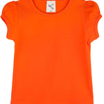 Girls' Basic Cotton T-Shirt  Short Puff Sleeve Crewneck / 11-12 Years LILAX