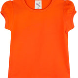 Girls' Basic Cotton T-Shirt  Short Puff Sleeve Crewneck / 11-12 Years LILAX