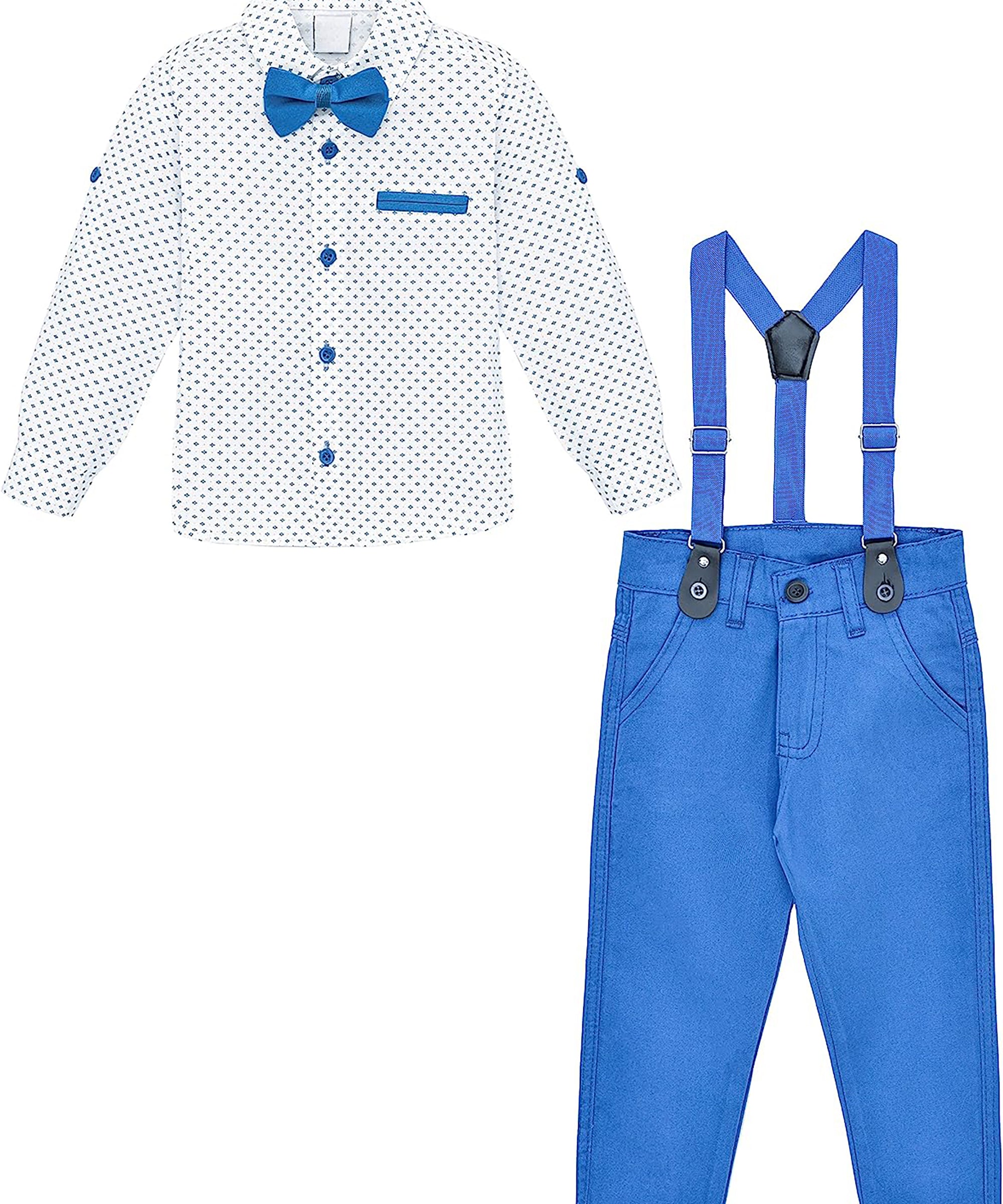 Boys cotton suit set with bodysuit with pants and suspender set; perfect for baby boy clothes & christmas gift ideas