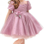 Little Girl's Sparkly Tulle Dress, Elegant Princess Dress LILAX