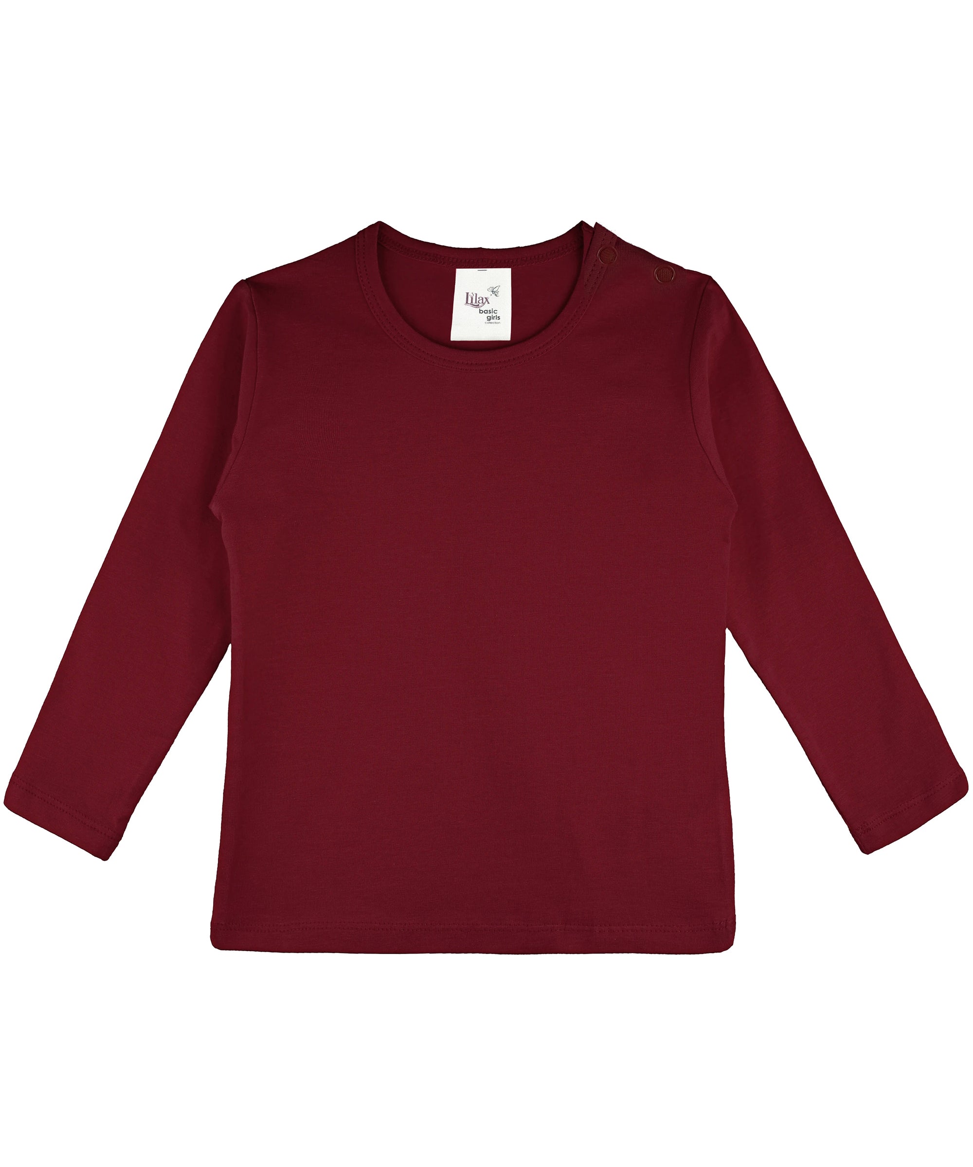 Girls cotton basic solid crewneck long sleeve t-shirt; perfect for baby girl clothes & christmas gift ideas