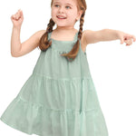 Baby girls layered cotton squareneck dress; perfect for baby girl clothes & christmas gift ideas