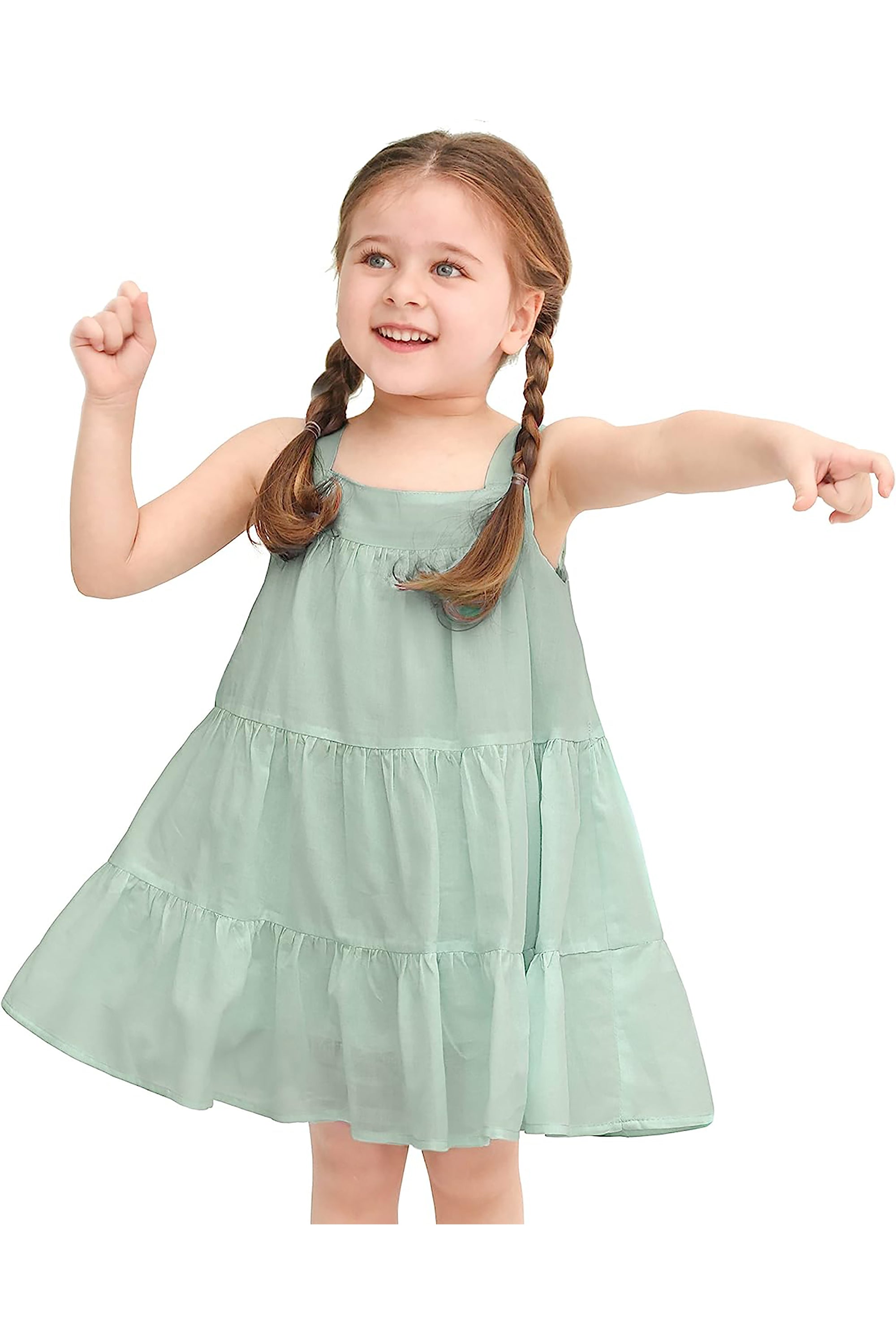 Baby girls layered cotton squareneck dress; perfect for baby girl clothes & christmas gift ideas