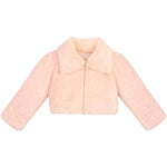 Little Girls' Faux Fur Jacket -  Button Closure Cozy Bolero Shrug LILAX