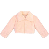 Little Girls' Faux Fur Jacket -  Button Closure Cozy Bolero Shrug LILAX