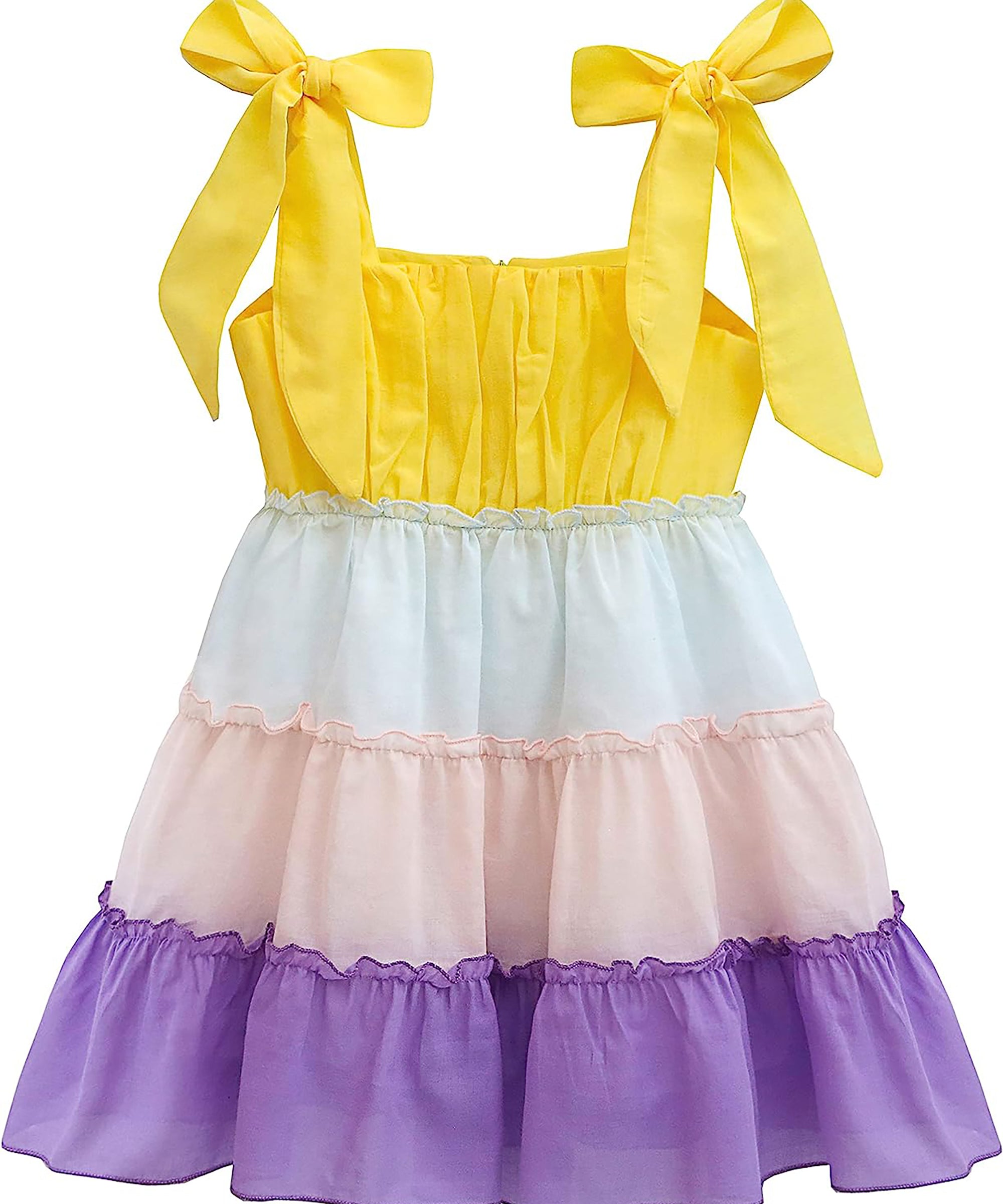 Baby girls layered cotton short sleeve with bow straps dress; perfect for baby girl clothes & christmas gift ideas  