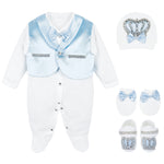 Regal and Handsome: 5-Piece Layette Gift Set with Jeweled Crown Tuxedo for Baby Boys (0-3 Months) LILAX