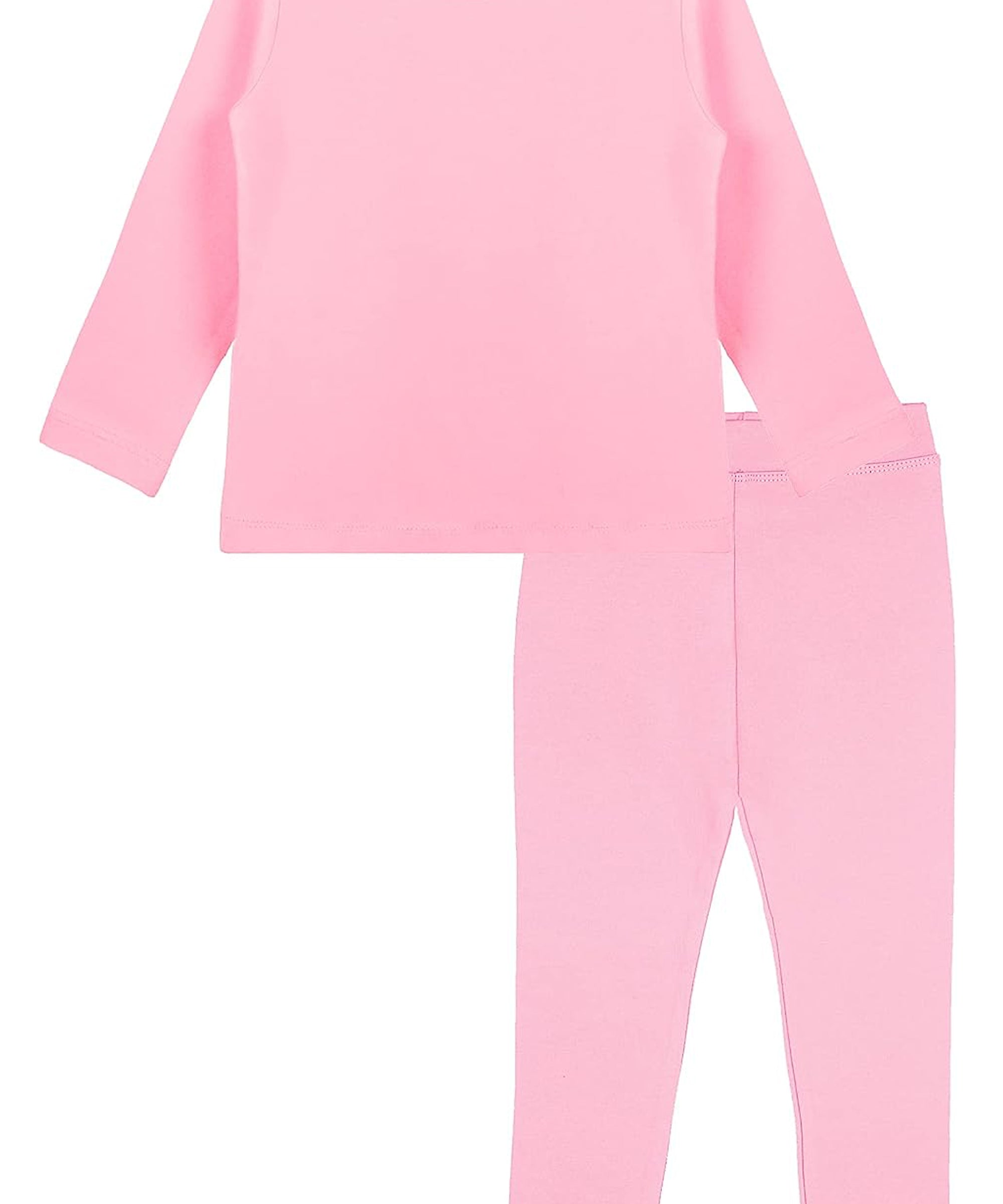 Girls cotton solid basic crewneck t-shirt and leggings set; perfect for baby girl clothes & christmas gift ideas  