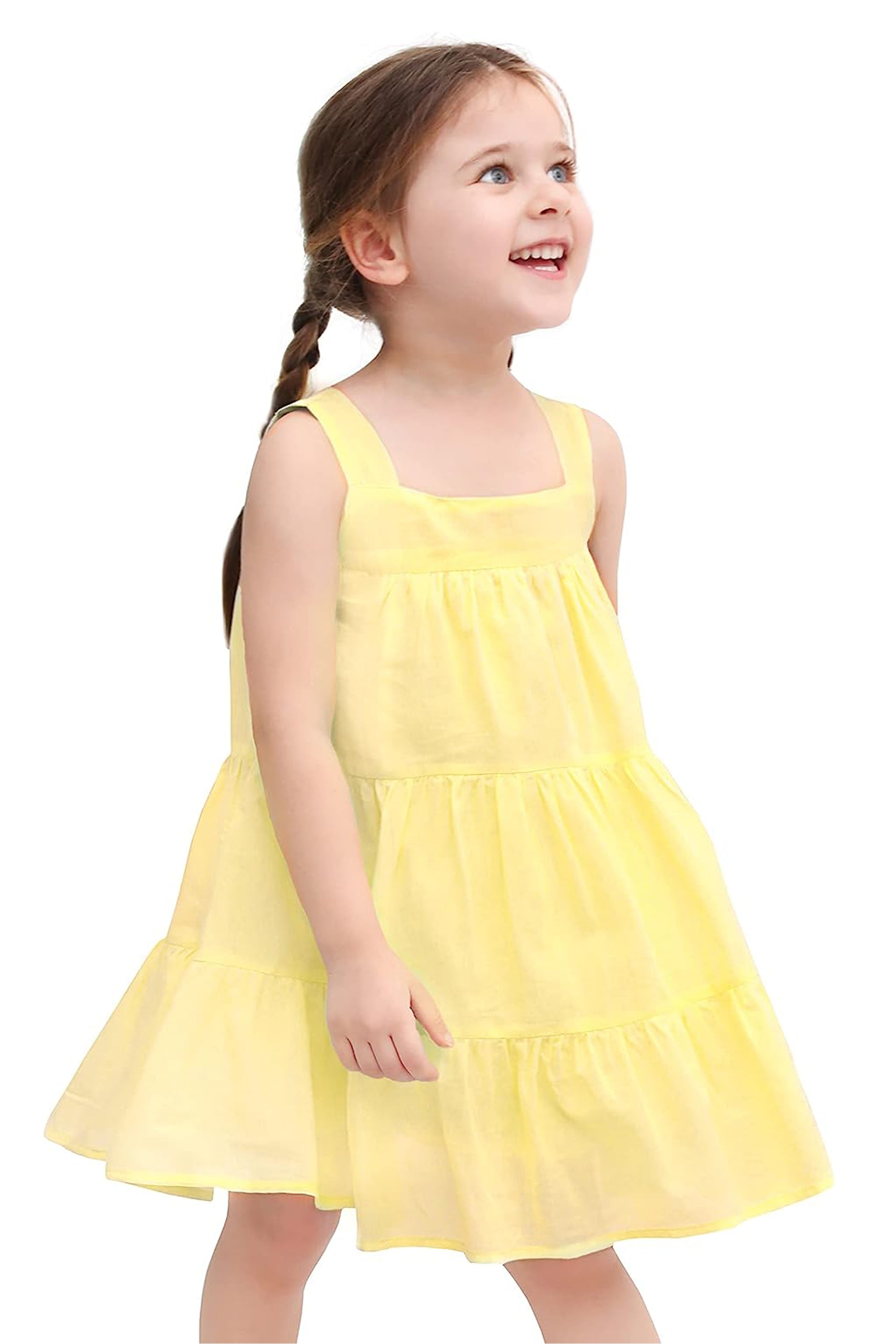 Baby girls layered cotton squareneck dress; perfect for baby girl clothes & christmas gift ideas