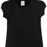 Girls' Basic Cotton T-Shirt  Short Puff Sleeve Crewneck / 11-12 Years LILAX