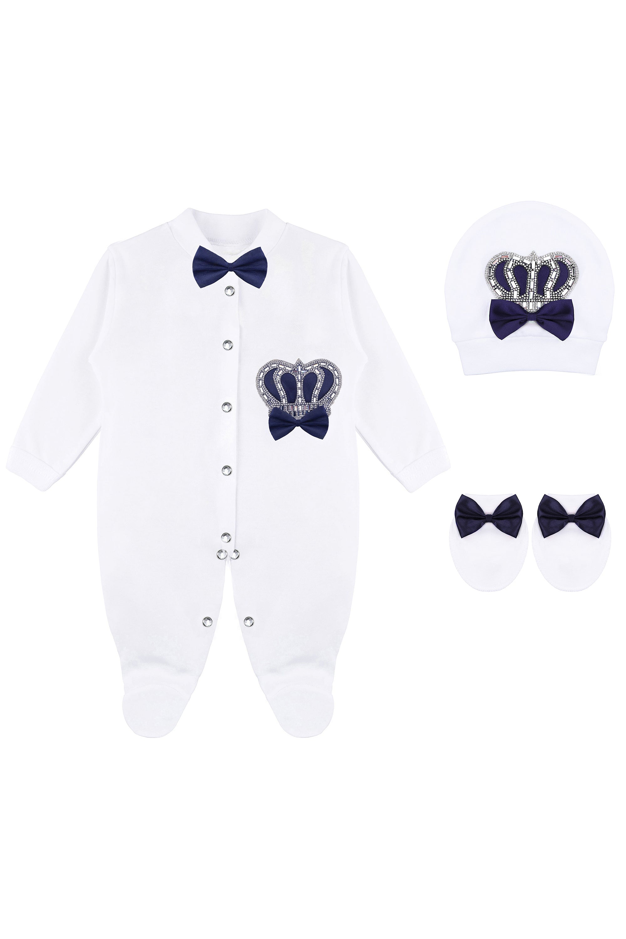 Crown Jewels Layette 3-Piece Gift Set for Newborn Baby Boys LILAX