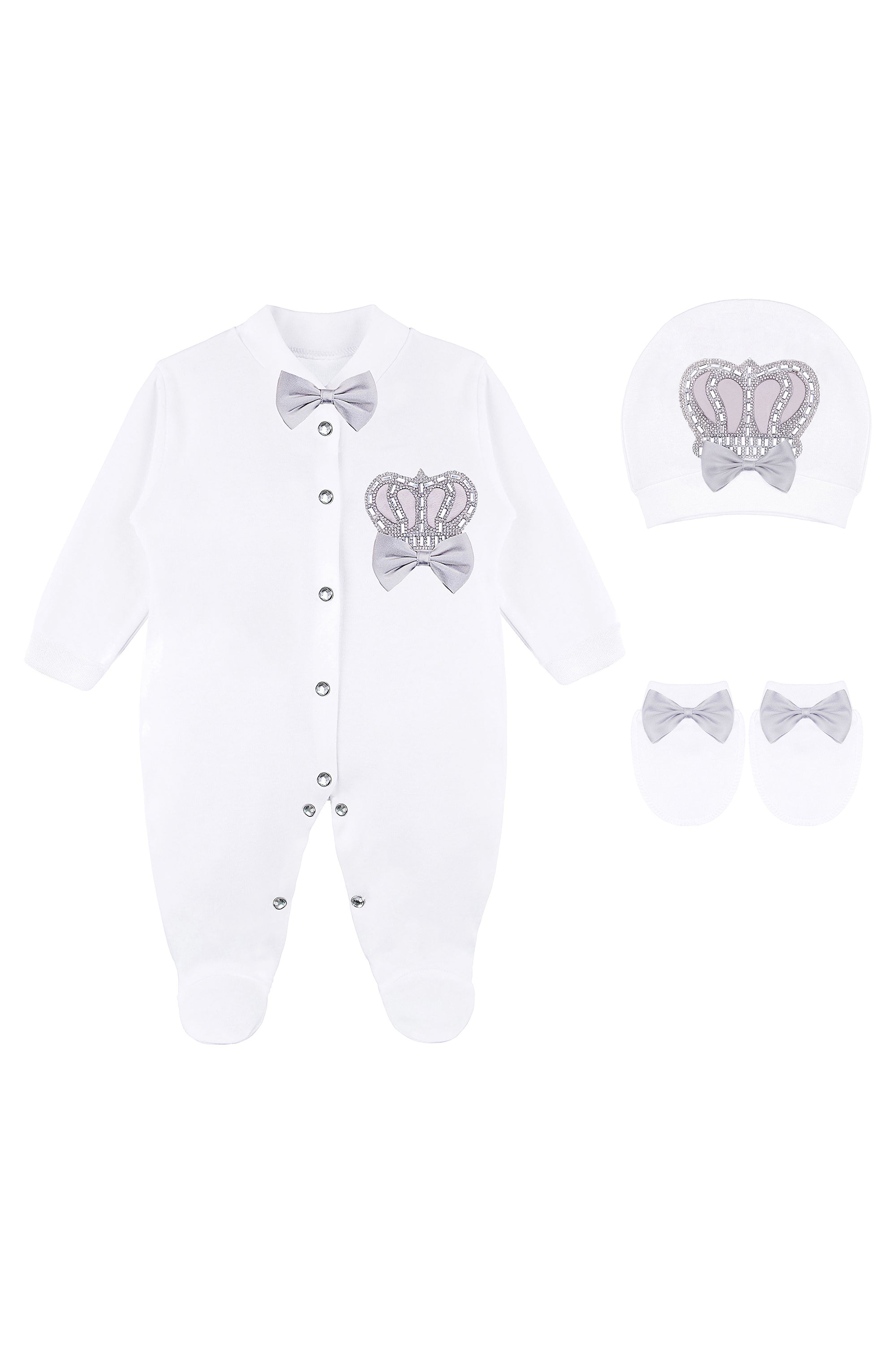 Crown Jewels Layette 3-Piece Gift Set for Newborn Baby Boys LILAX