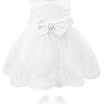 Deluxe 6-Piece Set Embroidered Princess Pageant Dress Gown for Newborn Baby Girl's Christening Baptism LILAX