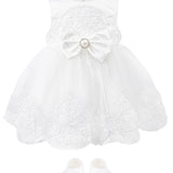 Deluxe 6-Piece Set Embroidered Princess Pageant Dress Gown for Newborn Baby Girl's Christening Baptism LILAX