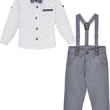 Little Boys' Casual Pant Set - Dress Shirt, Bowtie and Pants LILAX