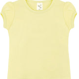 Girls' Basic Cotton T-Shirt  Short Puff Sleeve Crewneck / 11-12 Years LILAX