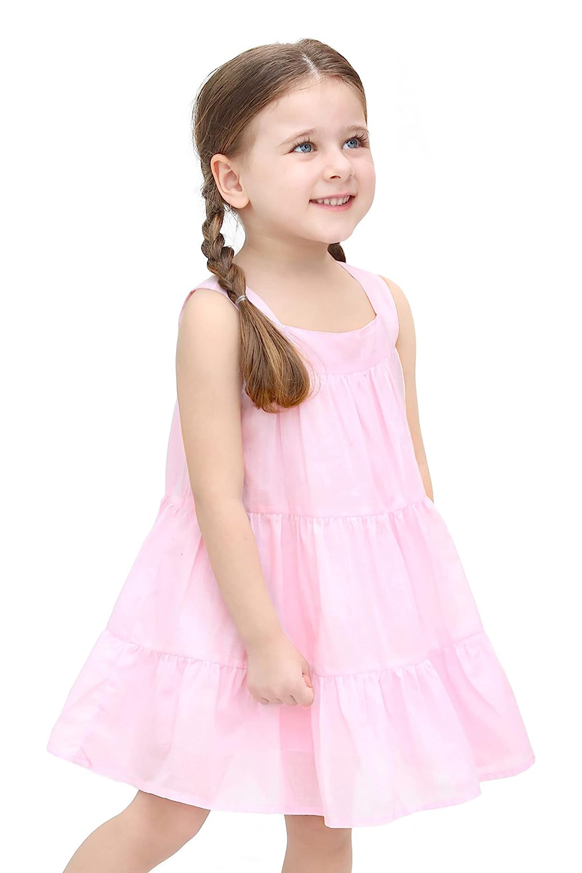 Baby girls layered cotton squareneck dress; perfect for baby girl clothes & christmas gift ideas