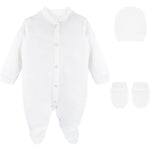 Baby Girls' Layette Gift Set - Soft Cotton Footie, Hat, and Mittens LILAX