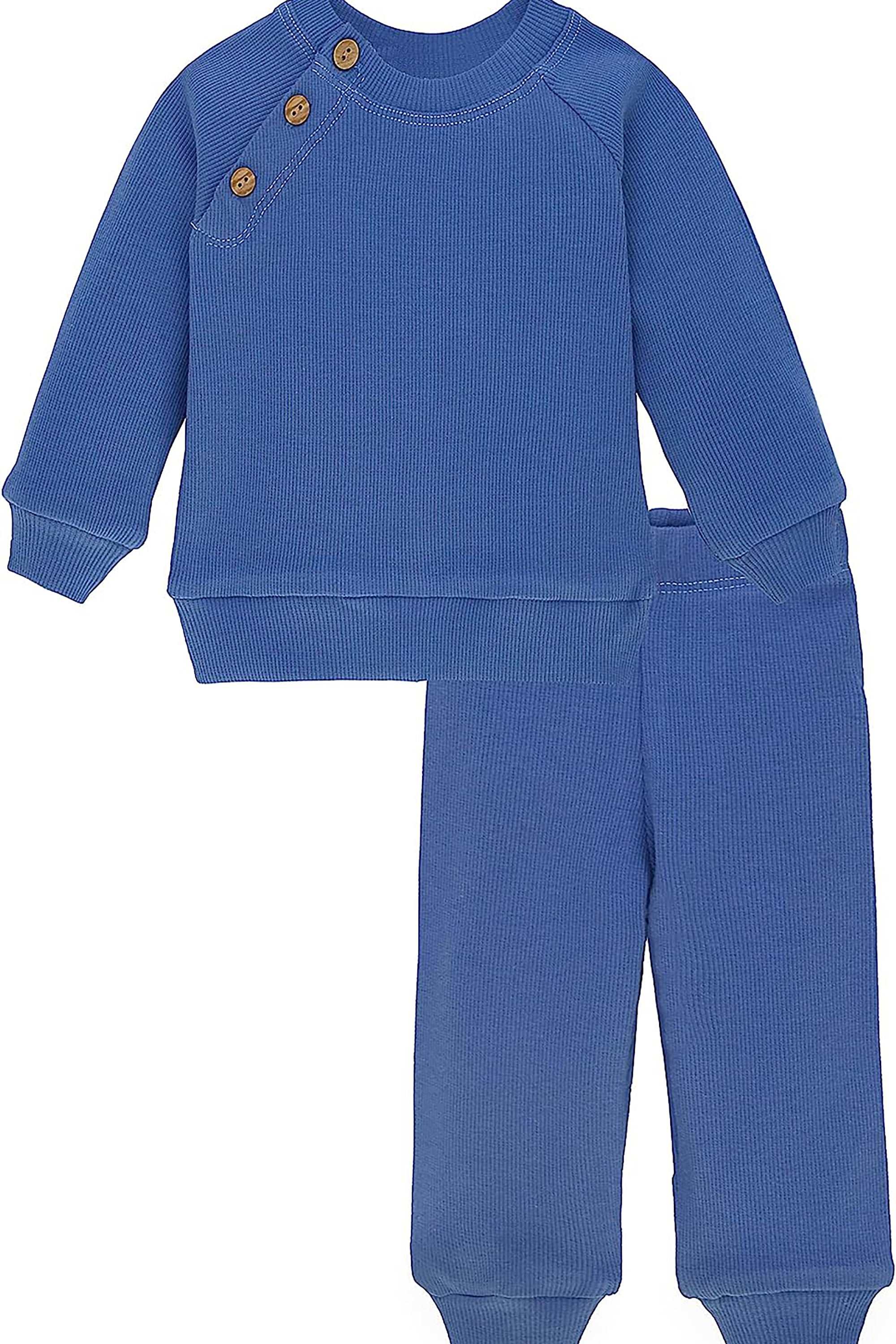 Baby Boys' Outfit Comfy Pant Set, Solid Ribbed Knit Toddler Pullover Sweater & Sweatpants LILAX