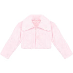 Little Girls' Faux Fur Jacket -  Button Closure Cozy Bolero Shrug LILAX