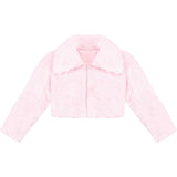 Little Girls' Faux Fur Jacket -  Button Closure Cozy Bolero Shrug LILAX