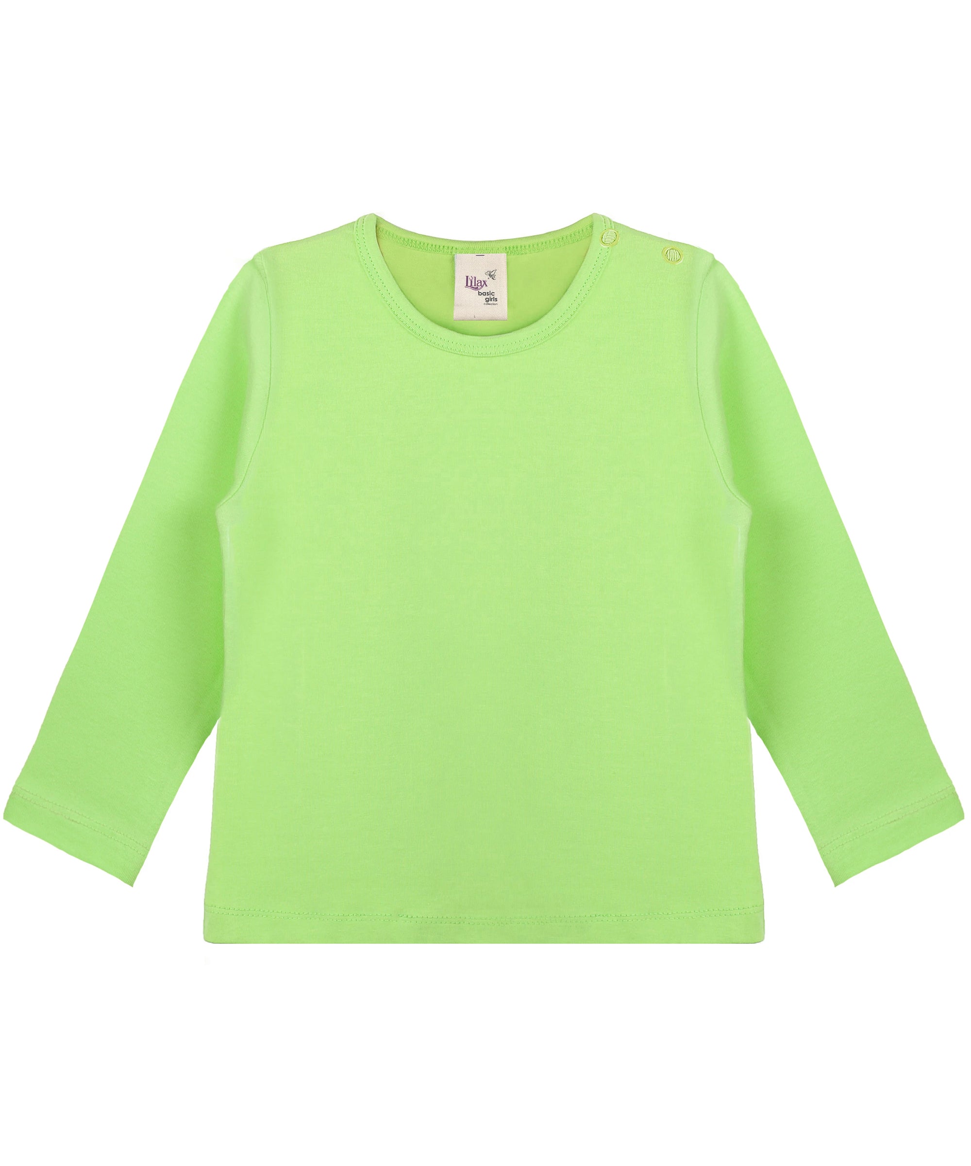 Girls cotton basic solid crewneck long sleeve t-shirt; perfect for baby girl clothes & christmas gift ideas